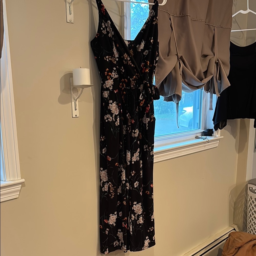 Floral Black Jumpsuit